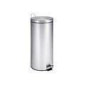 Honey-Can-Do Indoor Step Trash Can, Silver Stainless Steel, 7.93 Gal. (TRS-02110)