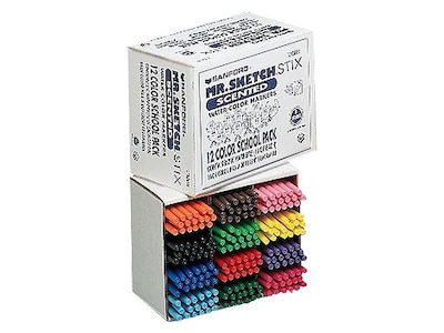 Mr. Sketch Scented Stix Water Based Markers, Fine, Assorted Colors, 216/Carton (1905315)
