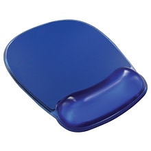 Quill Brand® Gel Mouse Pad/Wrist Rest Combo, Blue Crystal (18259)