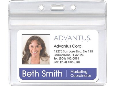 Advantus ID Badge Holders, Clear, 50/Pack (75523)