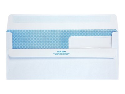 Quality Park Redi-Seal Security Tinted #10 Double Window Envelopes, 4 1/8" x 9 1/2", White, 500/Box (QUA24559)