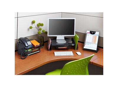 Safco Onyx Monitor Stand, Adjustable, Black (2159BL)