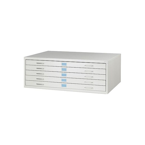 Safco Facil 5-Drawer Flat File Cabinet, Stackable, Gray, Specialty (4972LG)