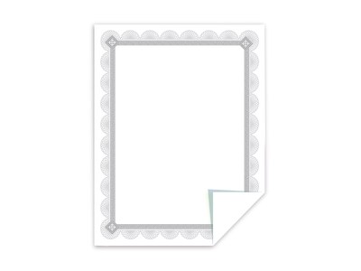 Southworth Premium Spiro Design Certificates, 8.5" x 11", White/Silver, 15/Pack (CTP2W)