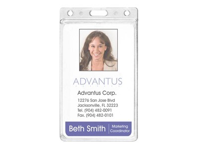 Advantus ID Badge Holders, Clear, 25/Box (76076)
