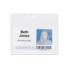 Advantus ID Badge Holders, Clear, 50/Pack (75603)