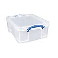 Really Useful Box 17 Liter Snap Lid Storage Bin, Clear, 4/Pack (17LC-PK4C)