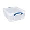 Really Useful Box 17 Liter Snap Lid Storage Bin, Clear, 4/Pack (17LC-PK4C)
