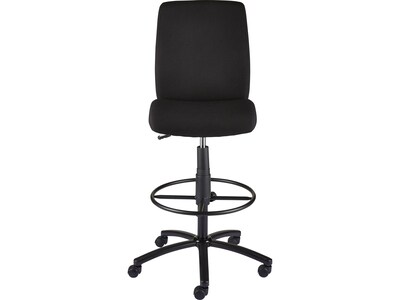 Quill Brand® Parsall Fabric Drafting Stool With Backrest And Footrest, Black (50234-CC)