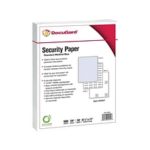 Paris DocuGard Standard 8.5 x 11 Medical Security Paper, 24 lbs., Blue, 500 Sheets/Ream, 2500/Cart