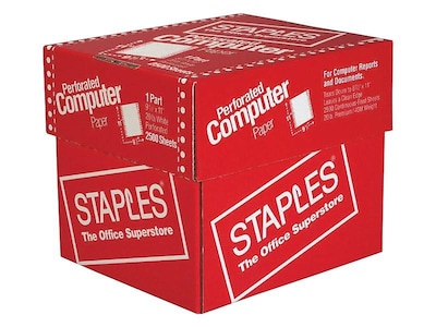 Continuous Blank Computer Paper, 1-Part, 20 lb., 9 1/2" x 11", 2,500 Sheets/Ct