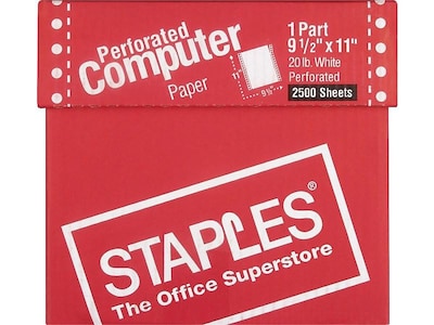 Staples 9.5 x 11 Computer Paper 15 lbs. 100 Brightness 1650/ct (380482)