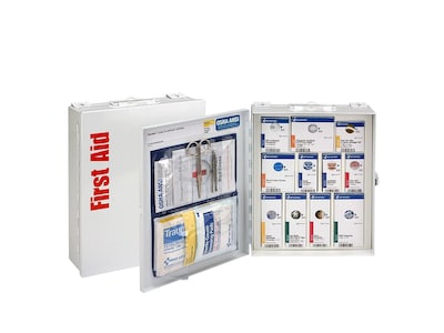 SmartCompliance First Aid Only Office Cabinet, ANSI Class A/ANSI 2021, 25 People, 94 Pieces, White (90578-021)