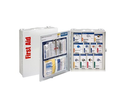 SmartCompliance First Aid Only Office Cabinet, ANSI Class A/ANSI 2021, 25 People, 94 Pieces, White (90578-021)