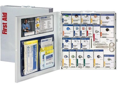 SmartCompliance Metal First Aid Cabinet, ANSI Class A, 50 People, 203 Pieces (746004-021)