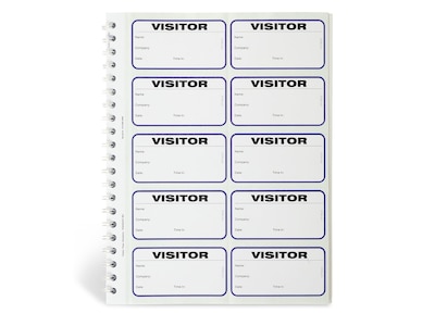 IDville Visitor Pass Sticker Name Tags/Labels, White, 150/Box (134678231)