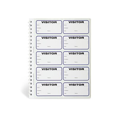 IDville Visitor Pass Sticker Name Tags/Labels, White, 150/Box (46782)