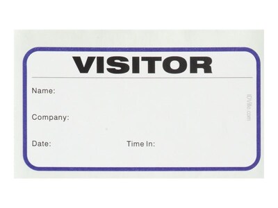 IDville Visitor Pass Sticker Name Tags/Labels, White, 150/Box (134678231)