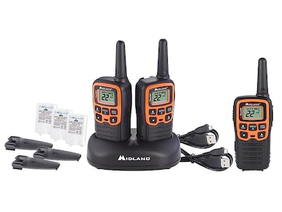 MIDLAND RADIO X-Talker Two-Way Radios, Black/Orange, 3/Pack (T51X3VP3)