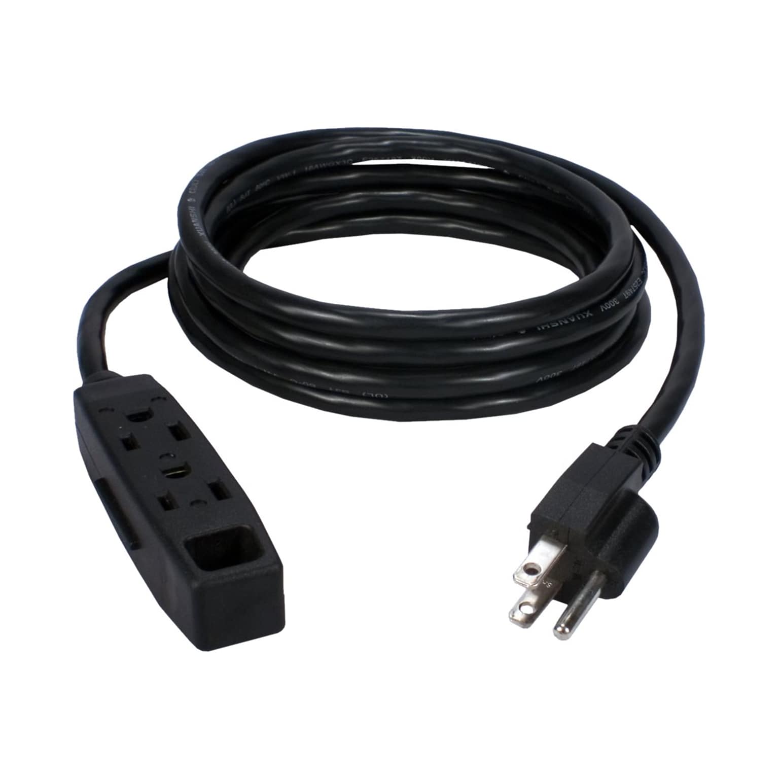 QVS 25 Extension Cord, 2-Outlet, 16 AWG, Black (PC3PX-25)