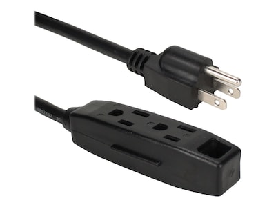QVS 25 Extension Cord, 2-Outlet, 16 AWG, Black (PC3PX-25)