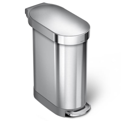 13 Gal. Stainless Steel Step Can with Antimicrobial Lid