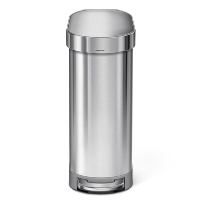 simplehuman 10 Liter / 2.6 Gallon Profile Open Trash Can, Brushed