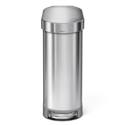 simplehuman Slim Step Trash Can, Brushed Stainless Steel, 12 Gal. (CW2044)