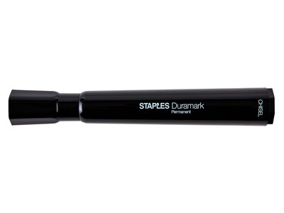 Staples DuraMark Tank Permanent Marker, Chisel Tip, Black, 12/Pack (10403-CC)