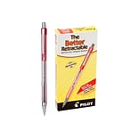 Pilot Better Retractable Ballpoint Pens, Fine Point, Red Ink, Dozen (30002)