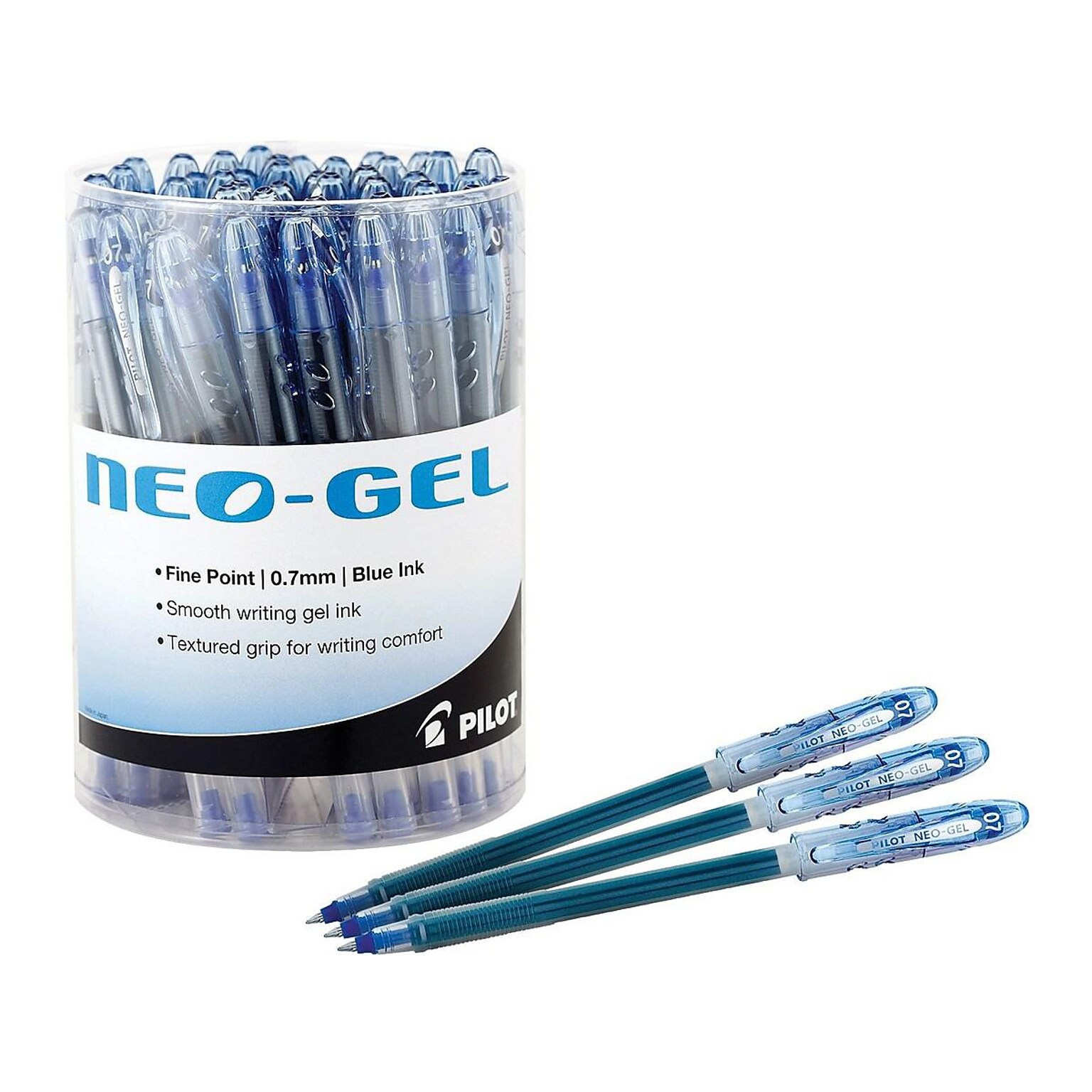 Pilot Neo-Gel Gel Pens, Fine Point, Blue Ink, 48/Pack (84072)