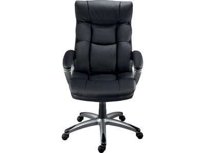 Quill Brand Burlston Luxura Managers Chair Luxura Black Seat 18 1 W X 17 9 D Back 19 7 W X 23 6 H