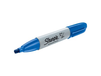 Sharpie Permanent Marker, Chisel Tip, Blue, Dozen (38203)