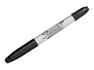 Sharpie Permanent Markers, Twin Tip, Black, 12/Pack (32001)