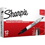 Sharpie Permanent Marker, Twin Tip, Black, Dozen (32001)