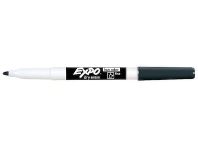 Expo Dry Erase Markers, Fine Tip, Black, 12/Pack (86001)