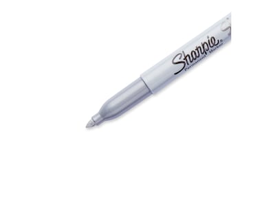 Sharpie Permanent Marker, Fine Tip, Metallic Silver, 4/Pack (39109)