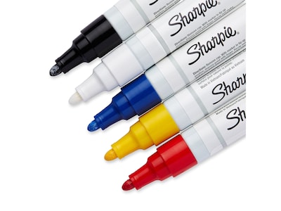 Sharpie Oil-Based Paint Markers, Medium Tip, Assorted, 5/Pack (34971PP)
