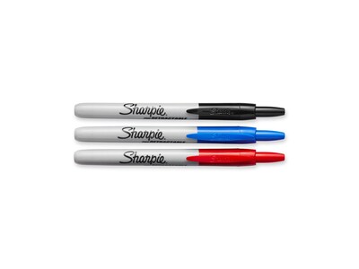 Sharpie Retractable Permanent Markers, Fine Tip, Assorted, 3/Pack (32726)