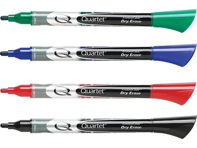 Quartet EnduraGlide Dry Erase Markers, Fine Tip, Assorted, 4/Pack (5001-10M)