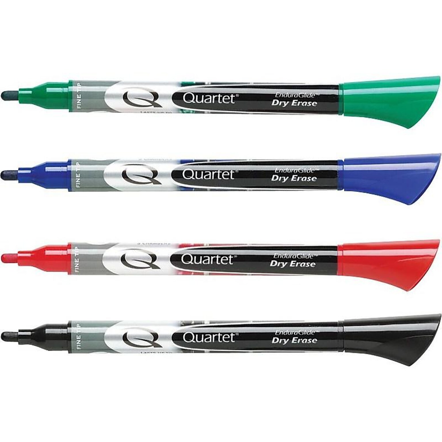 Quartet EnduraGlide Dry Erase Markers, Fine Tip, Assorted, 4/Pack (5001-10M)