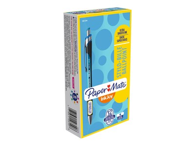 Paper Mate InkJoy 550RT Retractable Ballpoint Pens, Medium Point, Blue Ink, 12/Pack (1951344)