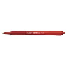 BIC Soft Feel Retractable Ballpoint Pens, Medium Point, Red Ink, 12/Pack (837399)