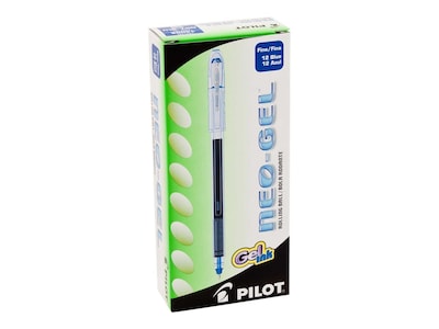 Pilot Neo-Gel Gel Pens, Fine Point, Blue Ink, Dozen (14002)