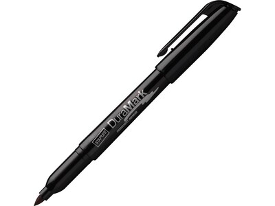 Staples DuraMark Permanent Markers, Fine Point, Black, 12/Pack (20468-CC)