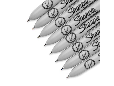 SHARPIE Retractable Permanent Markers, Ultra Fine Point, Assorted Colors, 8  Count