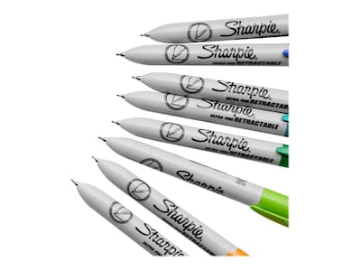 Sharpie Retractable Permanent Markers, Ultra Fine Tip, Blue, 12/Pack  (1735792)