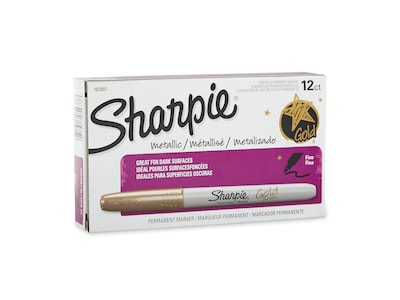 Sharpie Permanent Marker, Fine Tip, Metallic Silver, 4/Pack (39109)