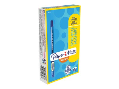 Paper Mate InkJoy 300 Ballpoint Pen, Medium Point, Blue Ink, Dozen (1951341)