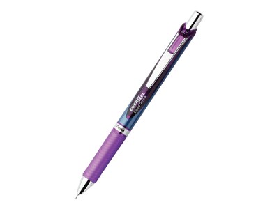 Pentel EnerGel Deluxe RTX Retractable Gel Pens, Medium Point Needle Tip, Purple Ink, 12/Pack (BLN77-